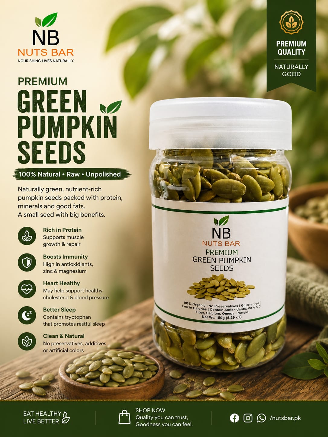 Premium Green Pumpkin Seeds